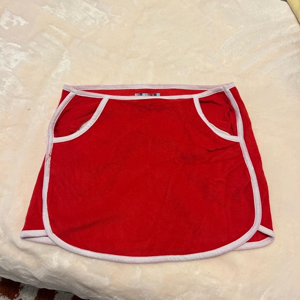 Terry cloth mini skirt